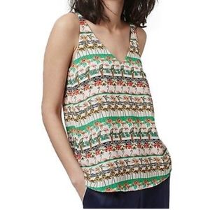 Tropical Tank Top with Low Cleavage